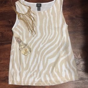 Chicos metallic zebra print tank